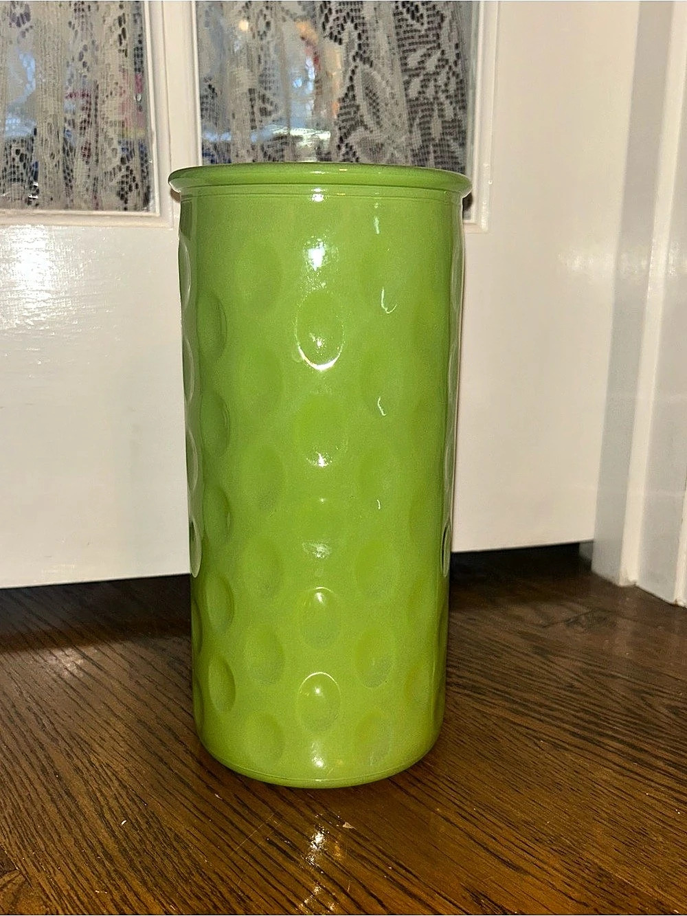 Large Lime Green Textured Glass Vase